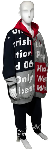 ^PARISH NATION^ (NAVY-MULTI) FULL ZIP UP HOODED SWEATSUITS (BIG & TALL)