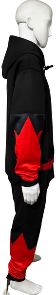 ^ALL HEART^ ~CANADIAN WOLRLD JUNIOR HOCKEY~ (BLACK-RED) HOODED SWEATSUITS