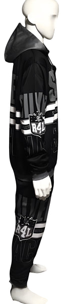 ^RAIDERS 4 LIFE^ ~SILVER & BLACK~ JOGGER SWEATSUITS (FLEECY SOFT LINED)