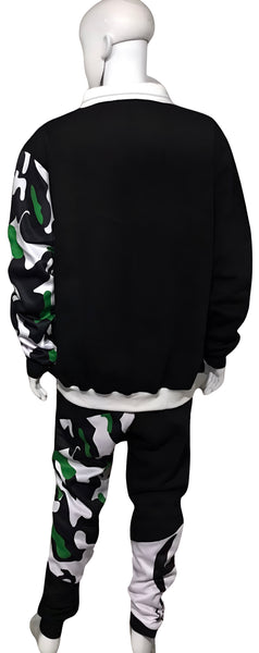 ^CHAMPION CHIEF^ LUXURY (GREEN CAMOUFLAGE) TRACKSUITS (CUT & SEW) (EMBROIDERED LOGOS)