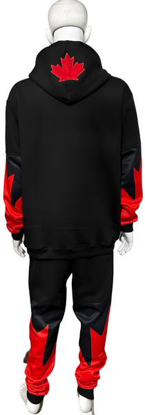 ^ALL HEART^ ~CANADIAN WOLRLD JUNIOR HOCKEY~ (BLACK-RED) HOODED SWEATSUITS