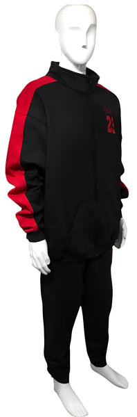 ^23^ (BLACK/RED) ZIP UP TRACKSUITS (CUT & SEW) (EMBROIDERED LOGO)