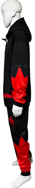 ^ALL HEART^ ~CANADIAN WOLRLD JUNIOR HOCKEY~ (BLACK-RED) HOODED SWEATSUITS