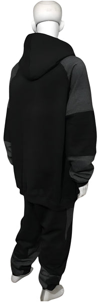 ^23^ (BLACK-DARK GREY) LUXURY JOGGER SWEATSUITS (CUT & SEW)