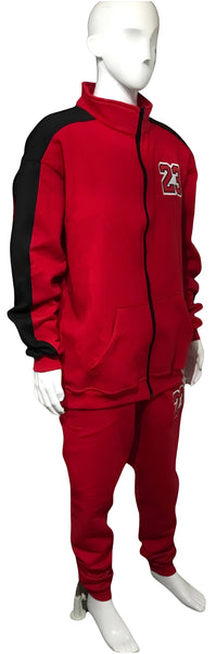 ^23^ (RED-BLACK) ZIP UP TRACKSUITS (CUT & SEW)