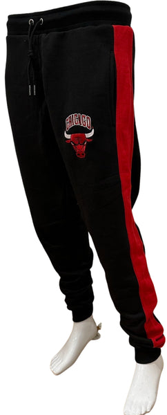 ^CHICAGO 23^ (BLACK-RED) JOGGER SWEATPANTS (EMBROIDERED)