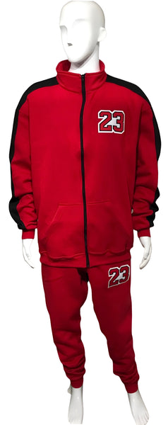 ^23^ (RED-BLACK) ZIP UP TRACKSUITS (CUT & SEW)