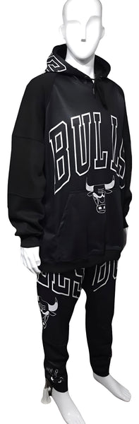 ^BULLS^ (BLACK) *CUT & SEW* LUXURY JOGGER SWEATSUITS