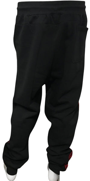 ^PARISH NATION^ (BLACK-RED) JOGGERS SWEATPANTS (BIG & TALL)