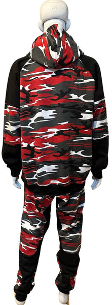 ^23 JORDAN^ (RED-CAMO) LUXURY HOODED SWEATSUITS (EMBROIDERED)