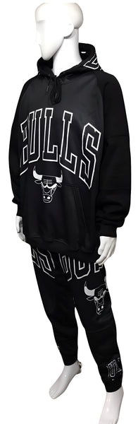 ^BULLS^ (BLACK) *CUT & SEW* LUXURY JOGGER SWEATSUITS