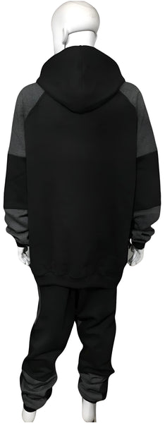 ^23^ (BLACK-DARK GREY) LUXURY JOGGER SWEATSUITS (CUT & SEW)