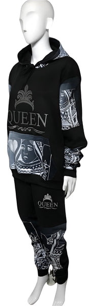 ^QUEEN OF HEARTS^ LUXURY JOGGER SWEATSUITS~ (CUT & SEW) (EMBROIDERED LOGO)