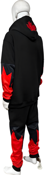 ^ALL HEART^ ~CANADIAN WOLRLD JUNIOR HOCKEY~ (BLACK-RED) HOODED SWEATSUITS