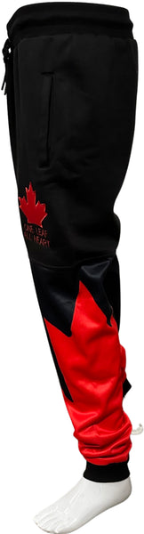 ^ALL HEART^ CANADIAN WORLD JUNIOR HOCKEY (BLACK-RED) JOGGER SWEATPANTS