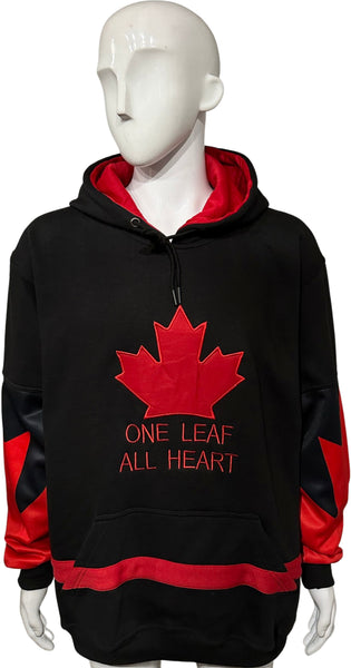 ^ALL HEART^ ~CANADIAN WORLD JUNIOR HOCKEY~ (BLACK-RED) PULLOVER HOODIES