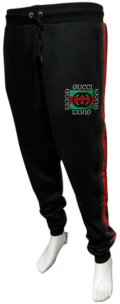 ^GVCC!^ (BLACK-MULTI) LUXURY EMBROIDERED JOGGER SWEATPANTS