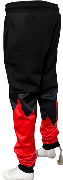 ^ALL HEART^ CANADIAN WORLD JUNIOR HOCKEY (BLACK-RED) JOGGER SWEATPANTS