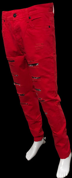 ^SOUTHPOLE^ (RED) RIPPED DENIM FOR MEN (34'' x 32'')