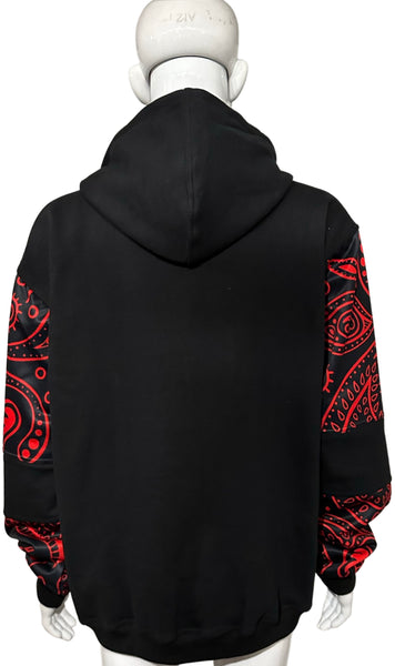 ^23 JORDAN^ (BLACK-RED PAISLEY) PULLOVER HOODIES