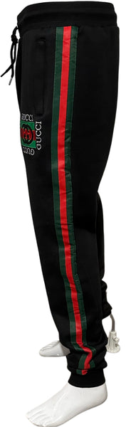 ^GVCC!^ (BLACK-MULTI) LUXURY EMBROIDERED JOGGER SWEATPANTS