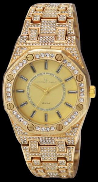 *MC* ~ICED OUT~ METAL BAND HIP HOP STYLE WATCHES (GOLD)